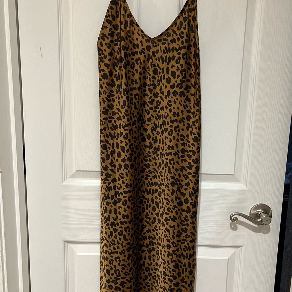 Satin animal print dress